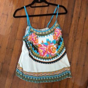 floral / aztec print tank